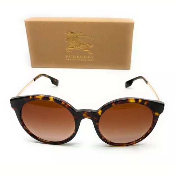 Burberry Women\'s Dark Havana Round Sunglasses! main image 4